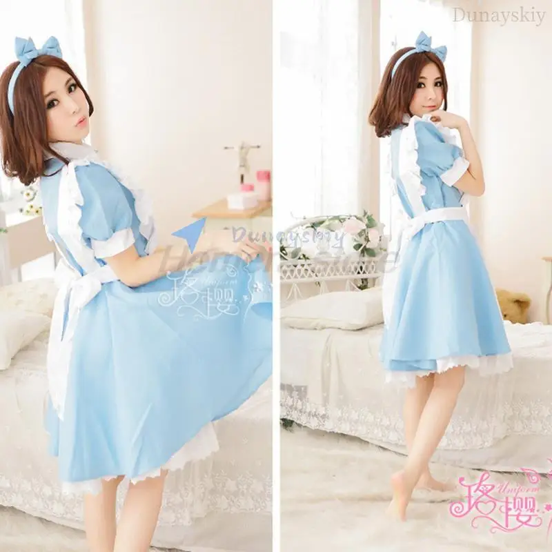 Cosplay Costume Lolita Dress Maid Apron Fantasia Carnival Halloween Costumes for Women Masquerade Party Alice In Wonderland