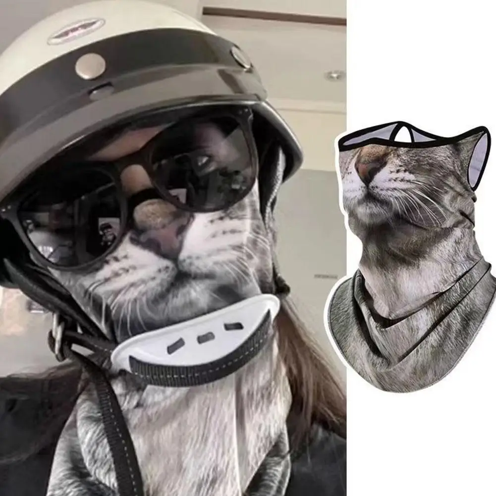 

3D Cat Dog Cute Animal Balaclava Motorcycle Motocross Hat Biker Liner Face Ski Snowboard Helmet Cap Neck Cycling Headgear W V2X0