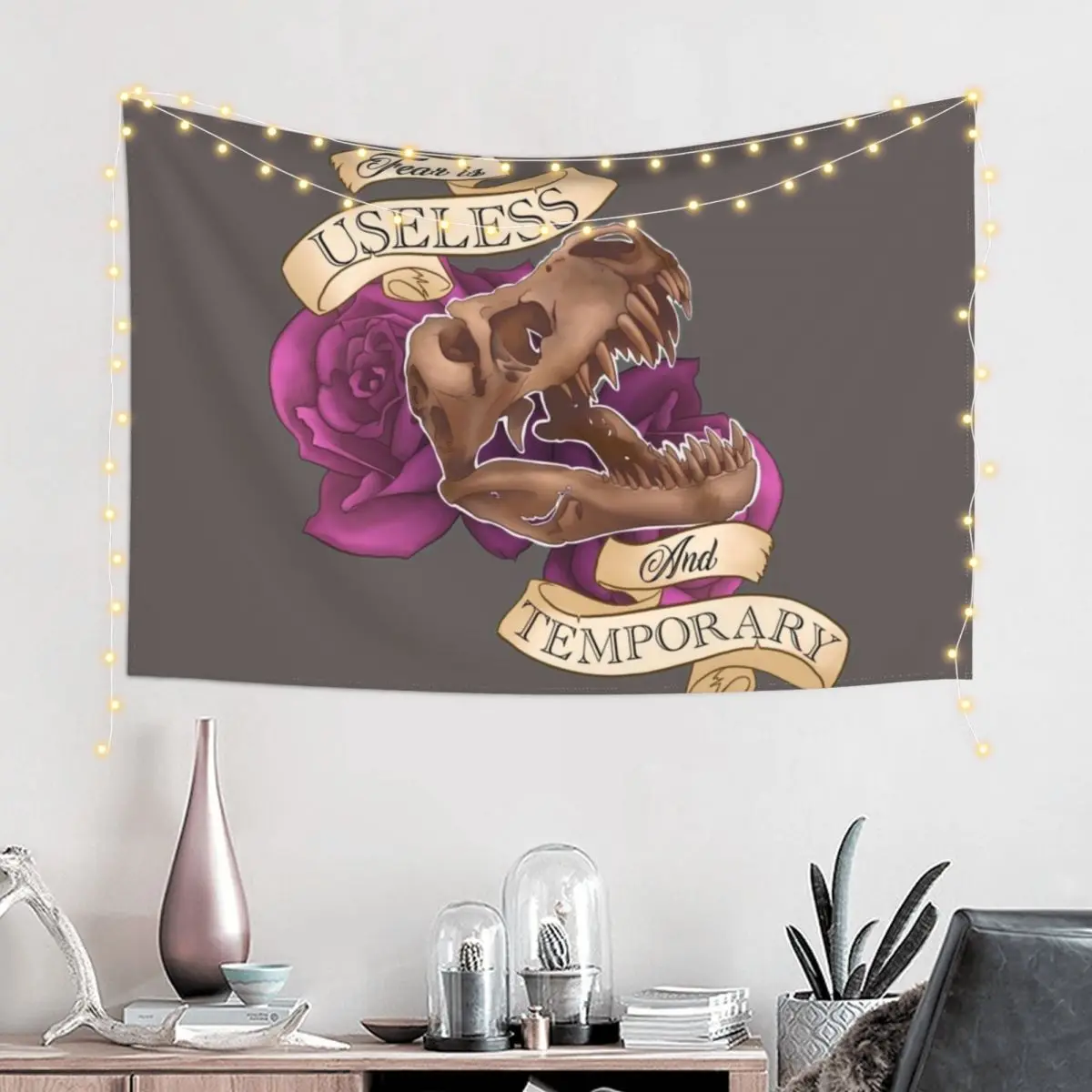 Fear is useless and temporary Tapestry Decorations For Room Carpet On The Wall Tapestry