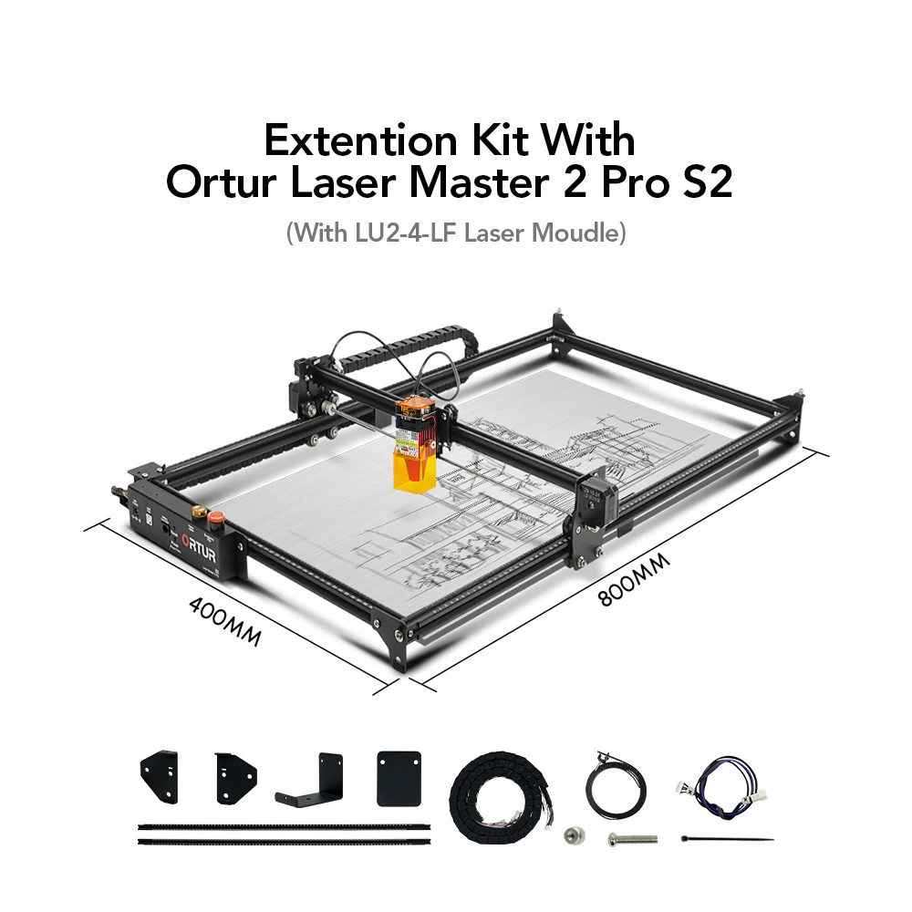 ORTUR Laser Master 2 Pro S2 5.5W 10W Laser Engraver Cutter with Extension Large Engraving Area 400x800mm