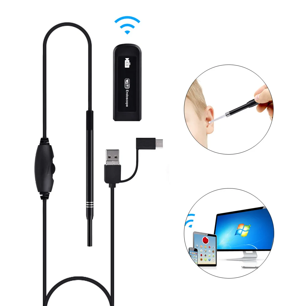

Ear Spoon Endoscope 5.5mm HD Visual Ear Pick Ear Spoon Android Universal Otoscope Ear Care Tool