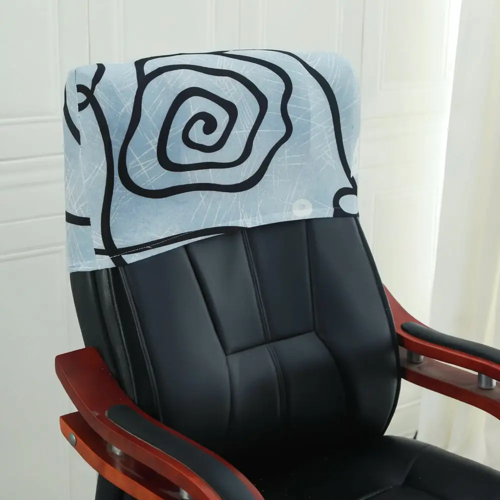 Stretchy Office Chair Headrest Cover Modern Simple Fabric Slipcover Washable Protector For Gaming Desk Swivel Seat Pad