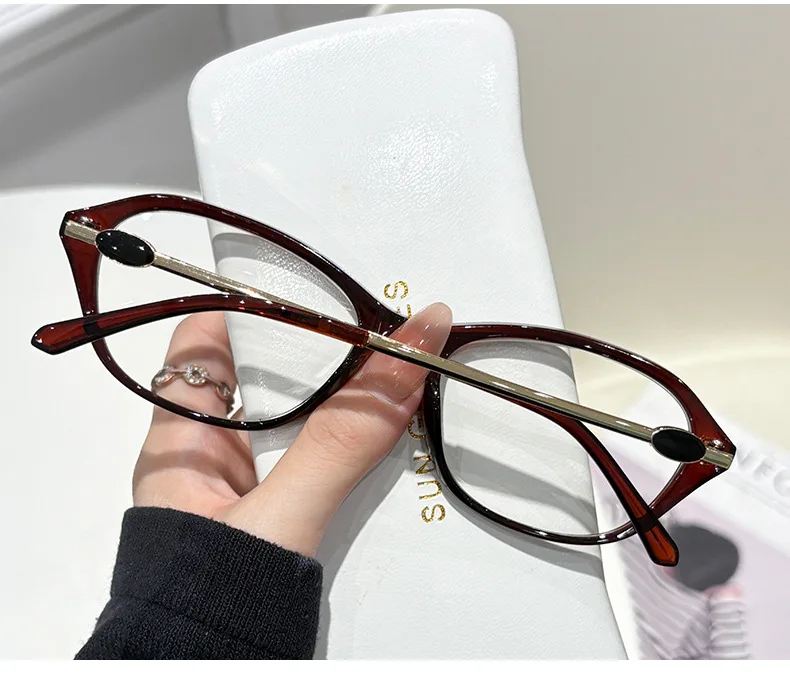 Ovale Myopie-Brille, langlebig, Anti-Blaulicht, mit Metallrahmen, fertige Myopie-Brille, geeignet für verschiedene Gesichtsformen – Detail 11