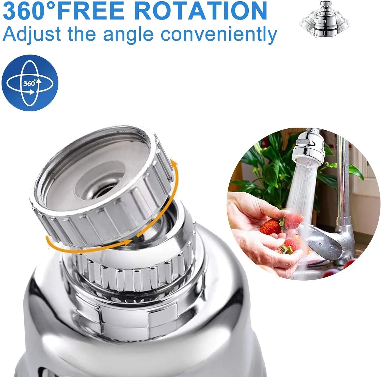 Kitchen Gadgets 3 Modes 360 Rotatable Bubbler High Pressure Faucet Extender Water Saving Bathroom Kitchen Accessories Supplies