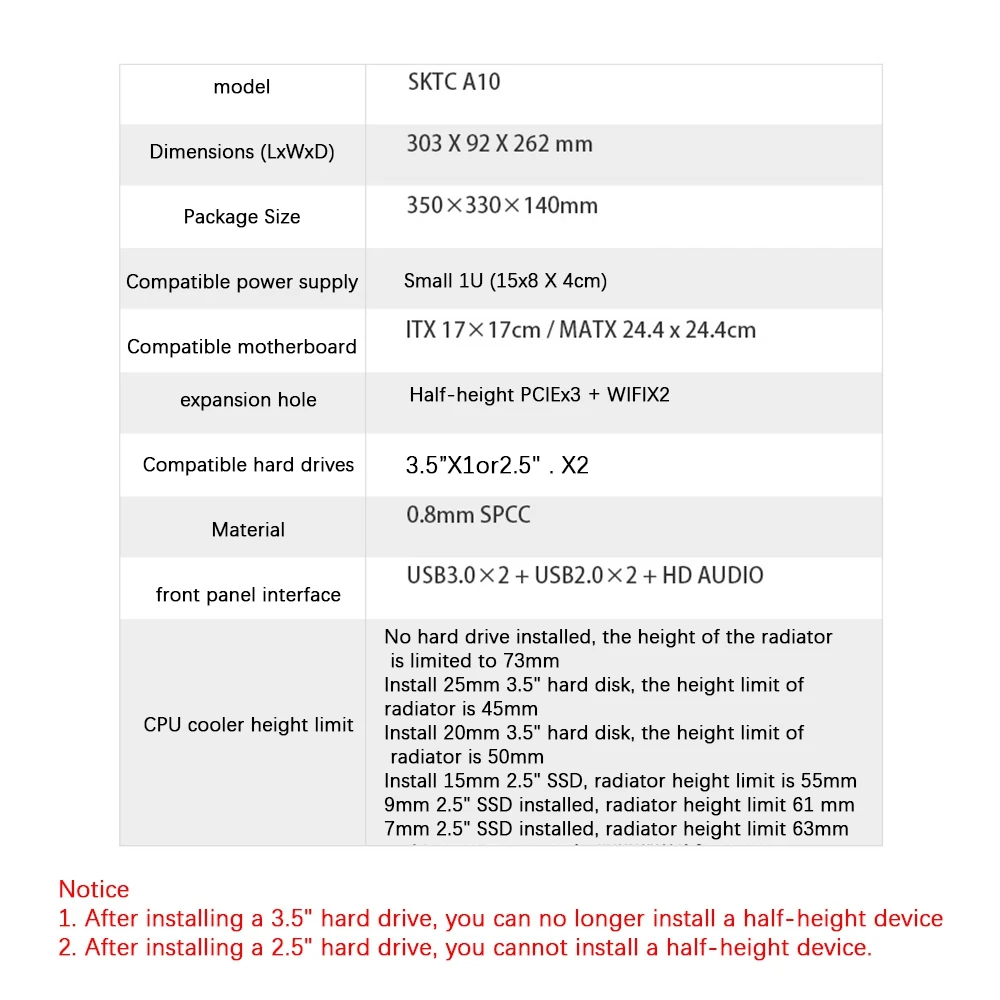 T88C SKTC A10 Mini Desktop HTPC Computer Case for MATX24X24 Motherboard Small 1U 7.3L Computer Case