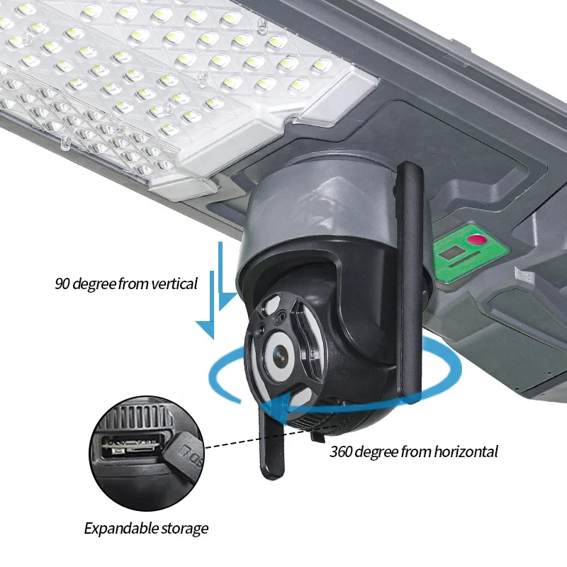 App Control Cctv WIFI 300w 500w Led Solar Street Light Cctv Camera 4g Integrated Solar Street Light with Cctv Camera Outdoor