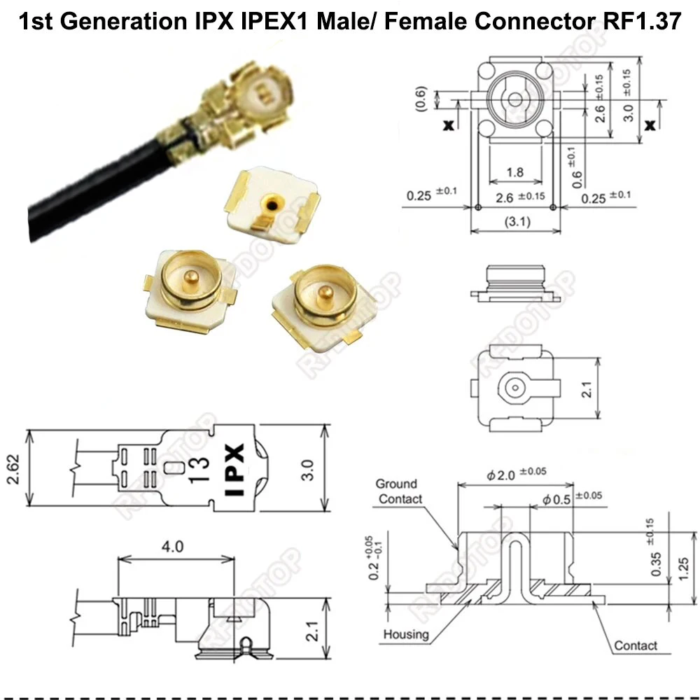 Imagem -04 - Single End Fêmea para Solda Open End Cabo Pigtail para Wifi Antena de Extensão 3g 4g 5g Jump Jump Ipx Ipex1 Rf1.37 100 Pcs