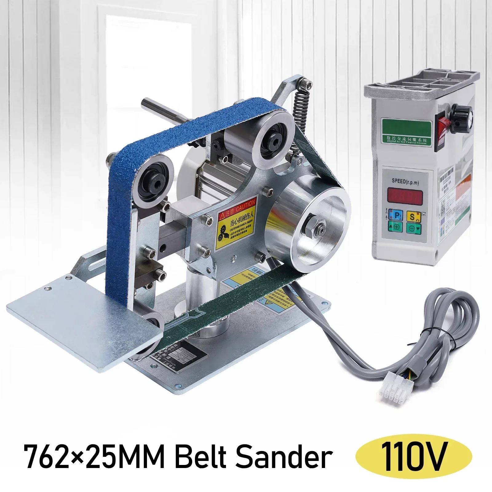 

Abrasive Belt Machine 762x25MM Belt Sander Polisher Sharpener Grinder w/ Brushless Motor Small Household Brushless Belt Machine
