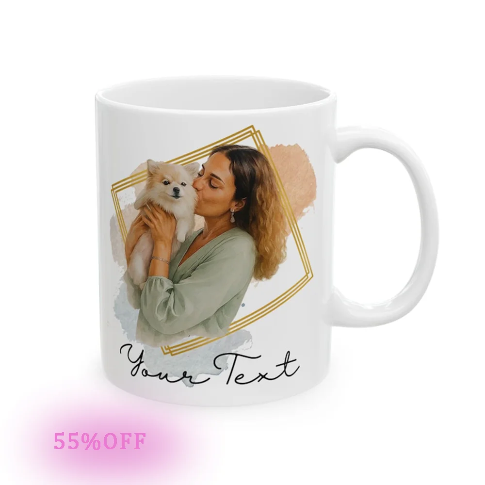 

Customized Girl And Dog Portrait Coffee Cup Personalized Pet Owner Gift For Unique Pet Photo Cup For Birthday Anniversary Day