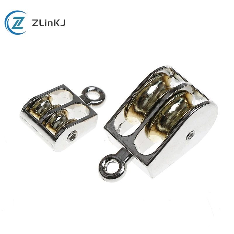 100-180KG 36/52mm Single/Double Pulley Rope Pulley Roller Metal Sheave Zinc Alloy Fixed Pulley Crown Block &Tackle Lifting Wheel