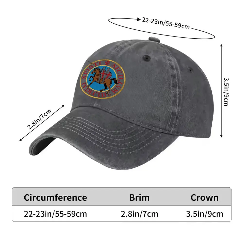 Templar Order Badge Washed Baseball Cap Unisex All-Match Casual Outdoor Sports Hat