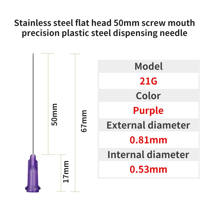 14G-27G 50mm Doseermachine Spuitnaald 2 Inch Rvs Doseernaald Spiraal Mond Mondstuk lijm Naald