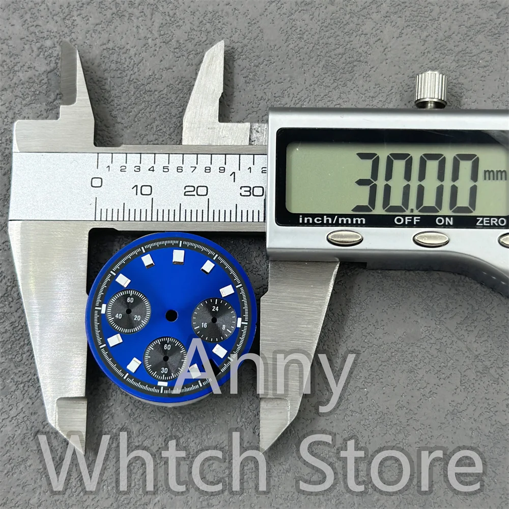 Esfera de reloj VK63 de 30mm, accesorio de índice luminoso compatible con movimiento VK63 VK63A