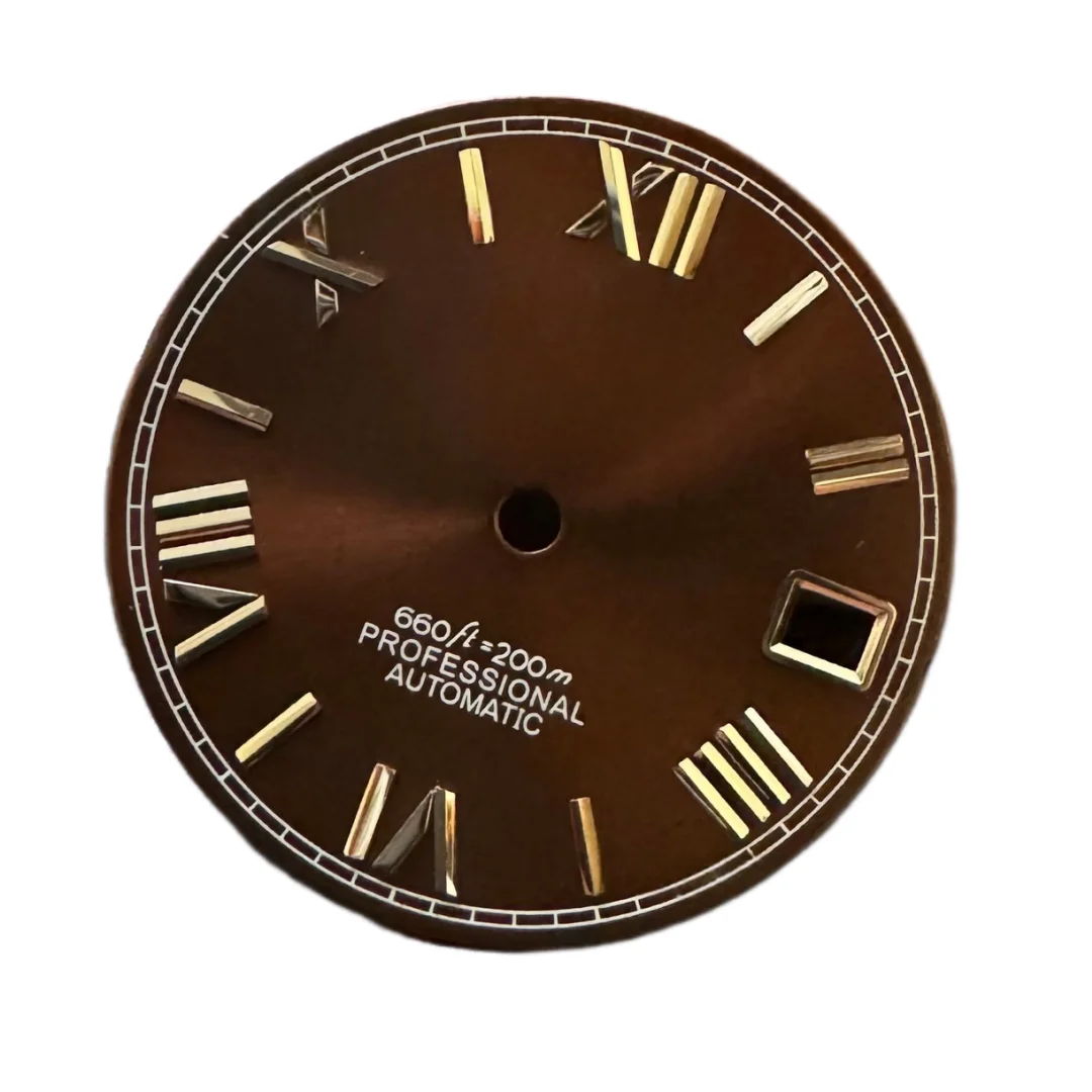 Customized Logo Luxury modification literal 28.5mm dual calendar bar stud dial compatible with NH35 movement multi-color DIY