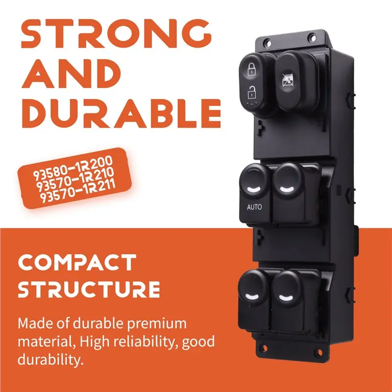 A58X-Front Left Window Control Switch 4PCS 93570-1R211 93580-1R200 For Accent 2015 2016 2017 Passenger Button