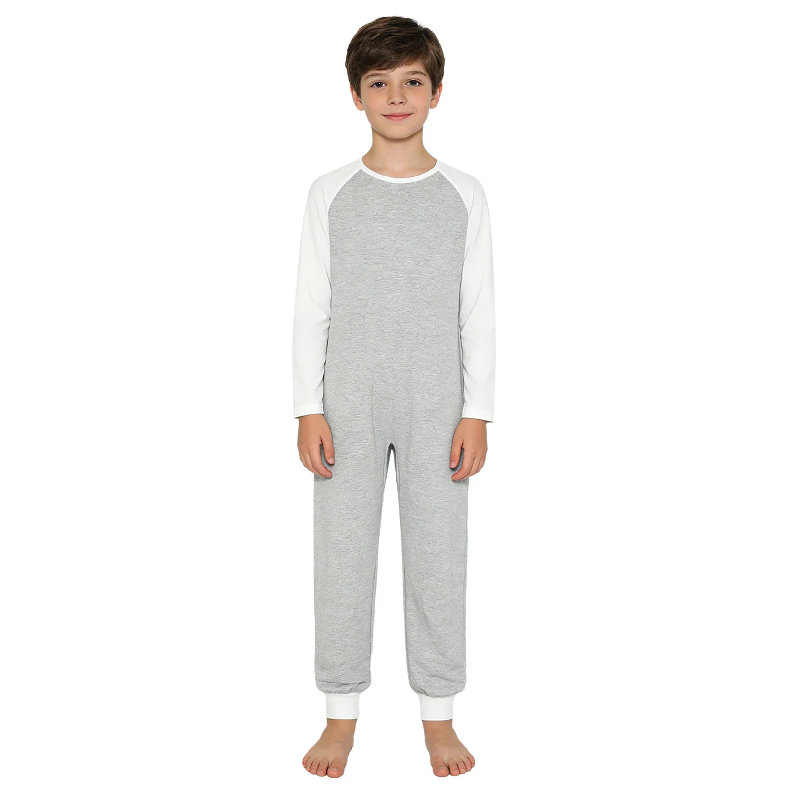 Kids Special Needs Adaptive Clothing Long Sleeve Anti-strip Back Zipper Jumpsuit Homewear Sleepwear for ASD Disability Patient