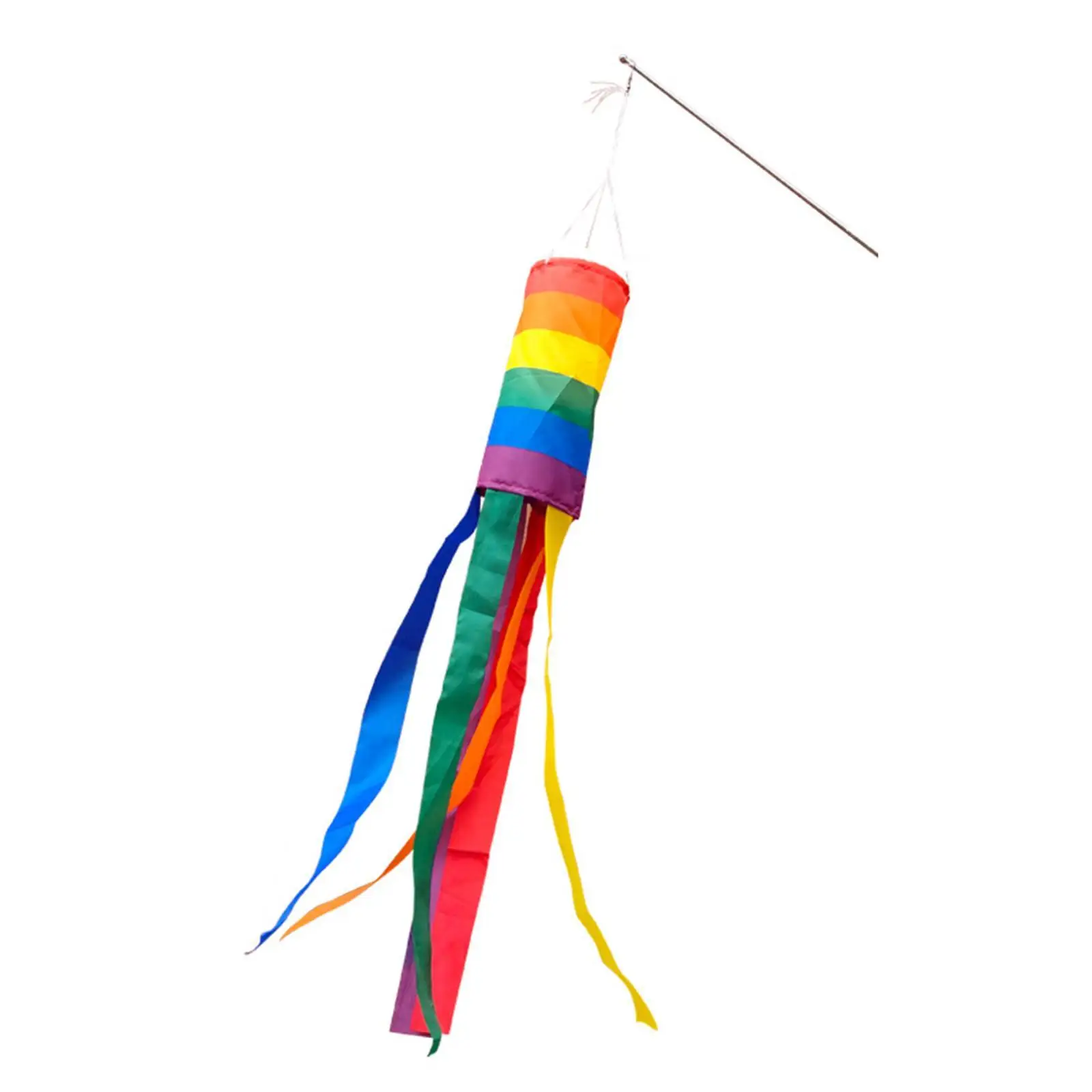 

Rainbow Windsock Home Decor Celebrations Windsock Streamer Polyester Ornament Waterproof Backyard Accessories Patio Wind Sock