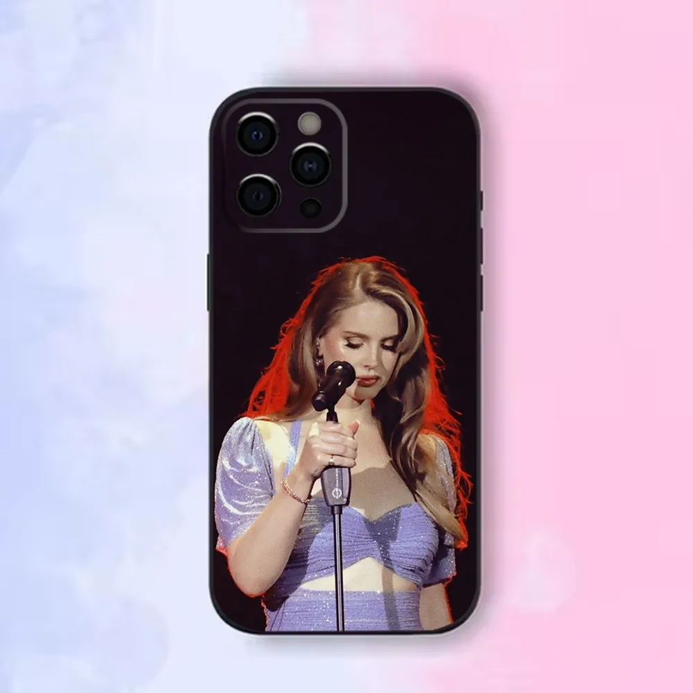 Singer L-Lana Del Rey Phone Case For iPhone16,15,14,13,12 Mini 11 Pro XR,X,XS,MAX 7,8 Plus Silicone Cover Soft Black