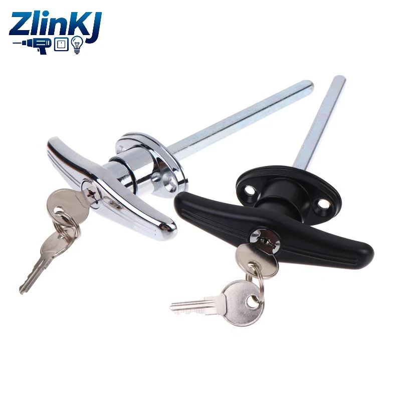 Shed Door T-Handle Lock Replacement Set 1 Pack with 2 Matching Keys Durable for Barn Garage Outdoor Storage Door