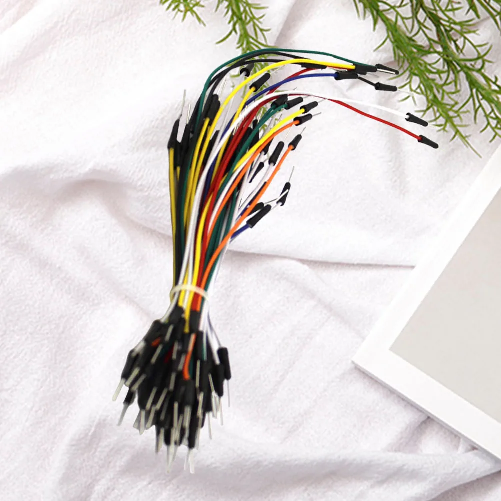 

65pcs Breadboard Test Line Electronic DIY Kit Round Head Jump Wires Connection Wire Compact Light Weight Durable Use