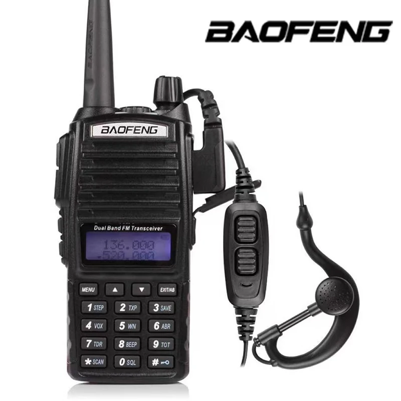 Baofeng Large Battery Capacity UV-82 High Power 8W Dual Band Two Way Walkie Talkie with Headset