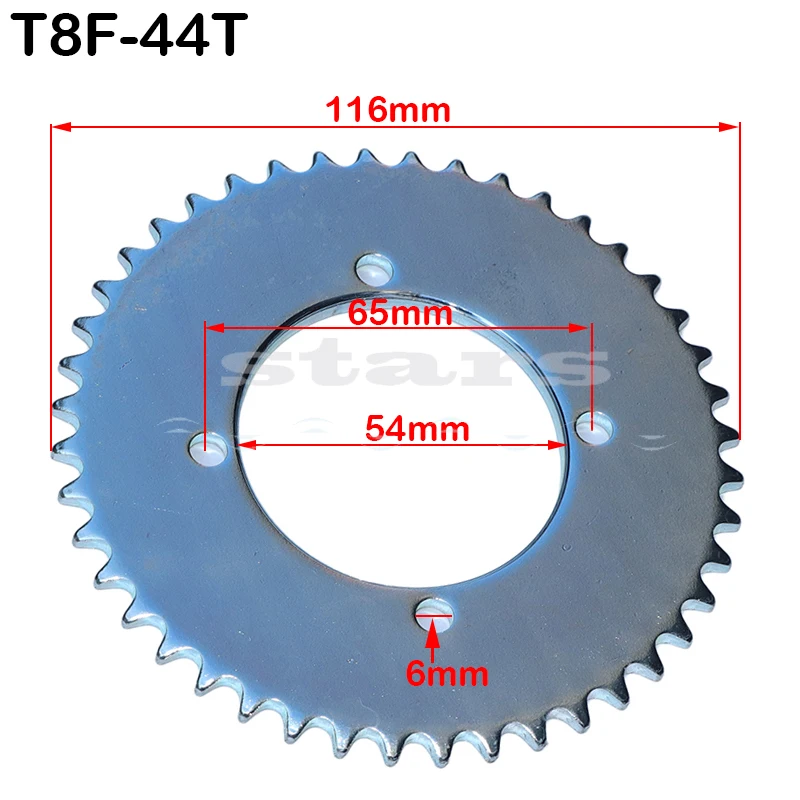 T8F Rear chain Sprocket Silver T8F 44T tooth 54mm  For 43cc 49cc Minimoto Gas Petrol Goped Scooters Accessories