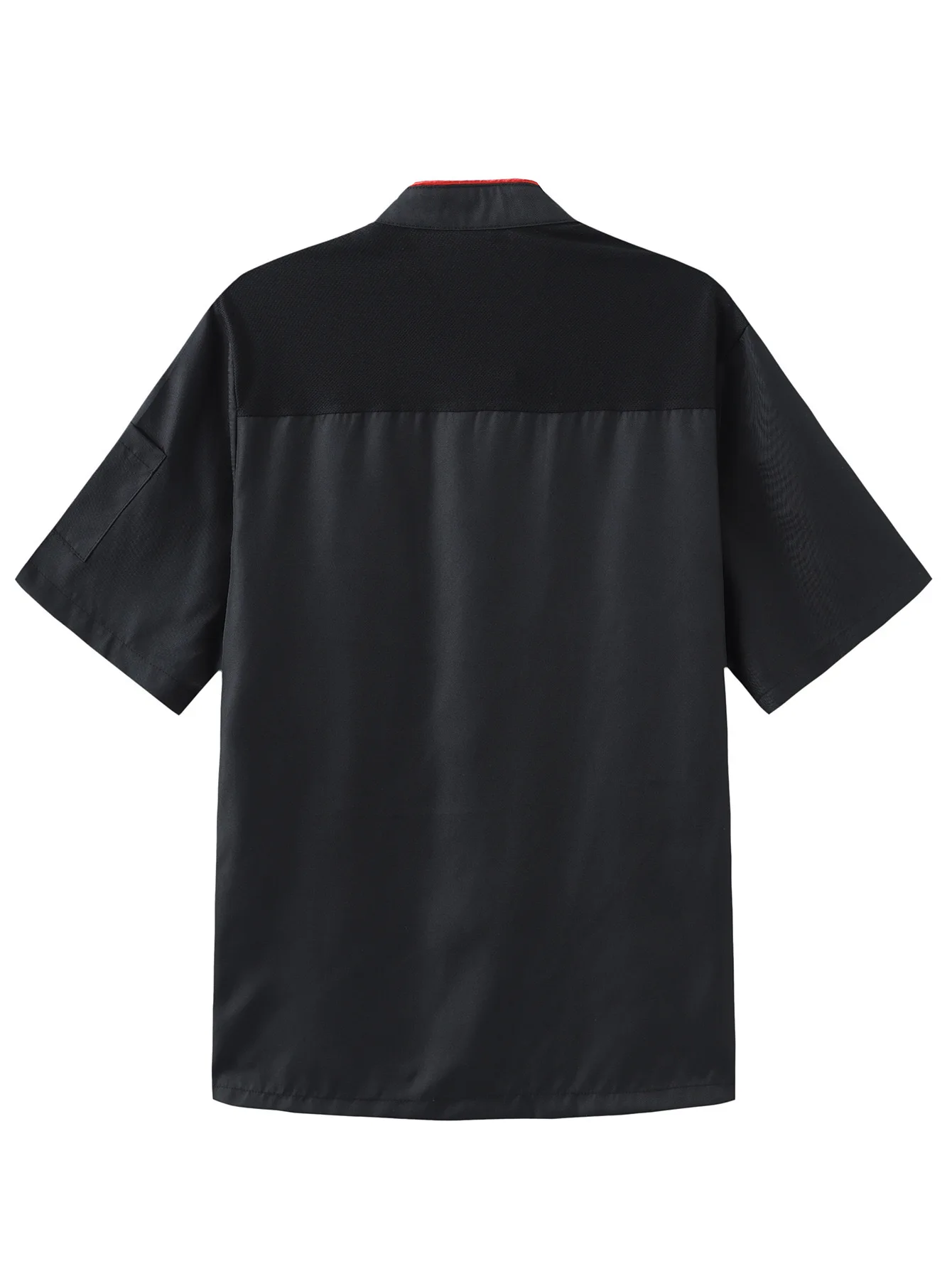 Ropa de trabajo de Chef para hombre, manga corta, cuello levantado, doble botonadura, diseño fino de verano, transpirable, hotel y restaurante