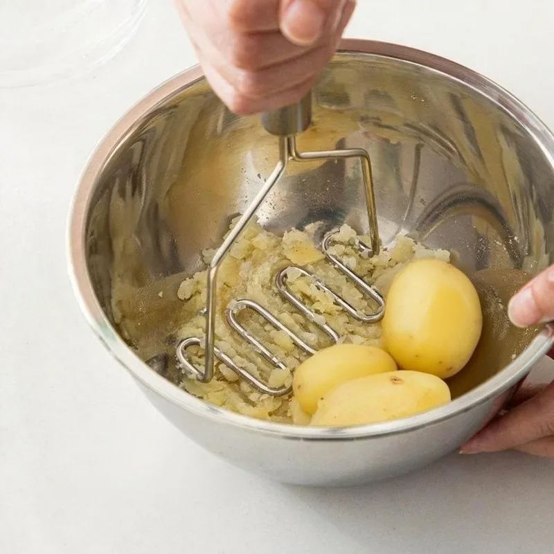 

Stainless Steel Potato Masher Kitchen Gadget Press Cooking Tool for Smooth Mashed Potatoes Vegetable Ricer Food Prep Utensil