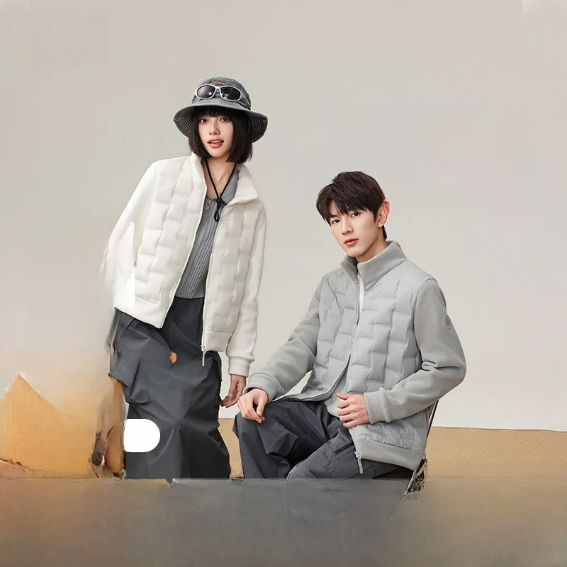 

Новая мужская короткая пуховая куртка Snow Flying Spring с флисовой подкладкой, спортивная, повседневная, городская, на молнии, с длинными рукавами