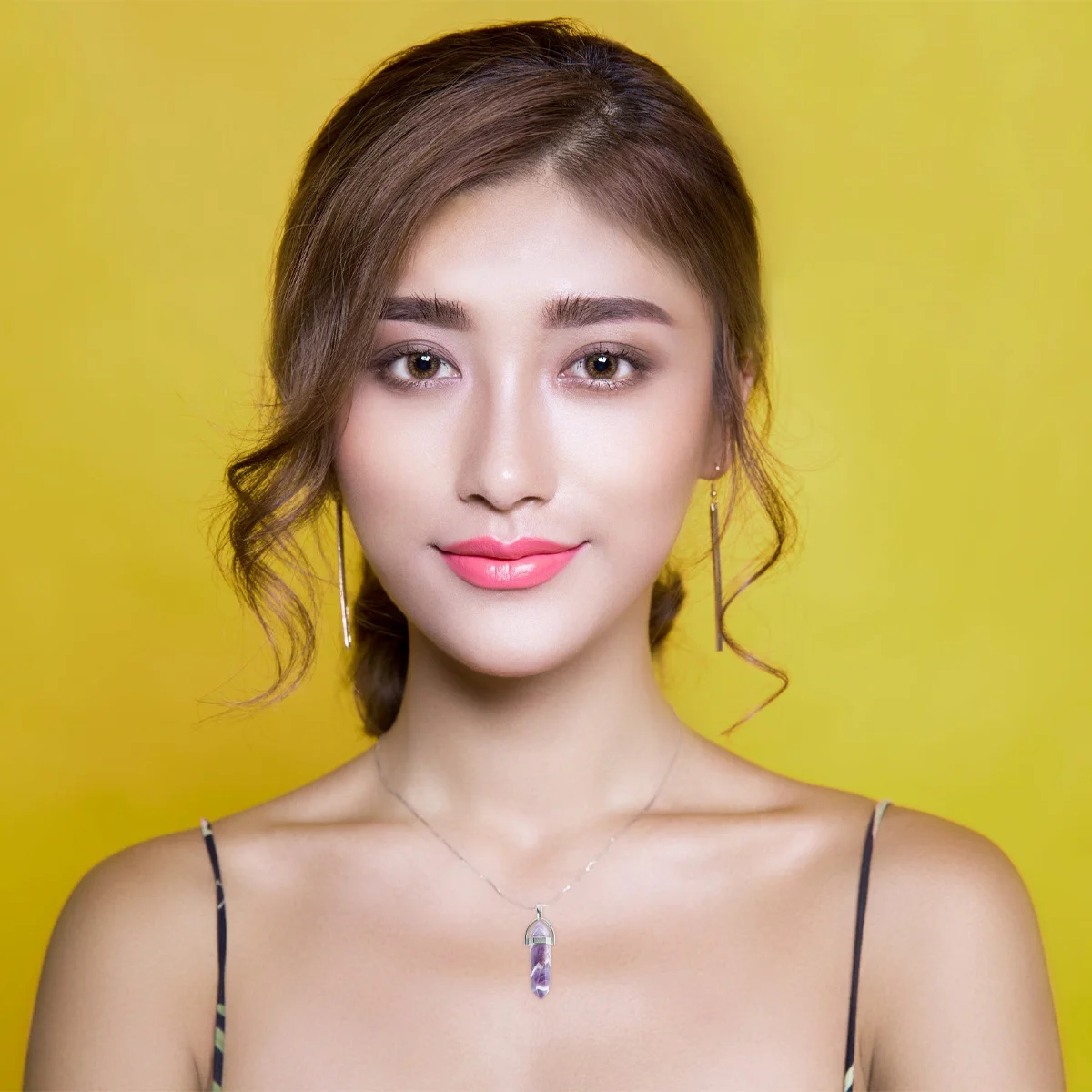 العقيق الحجر الطبيعي قلادة الإبداعية كريستال معلقة تصميم دقيق قلادة DIY صنع المجوهرات سحر الأرجواني الأبيض