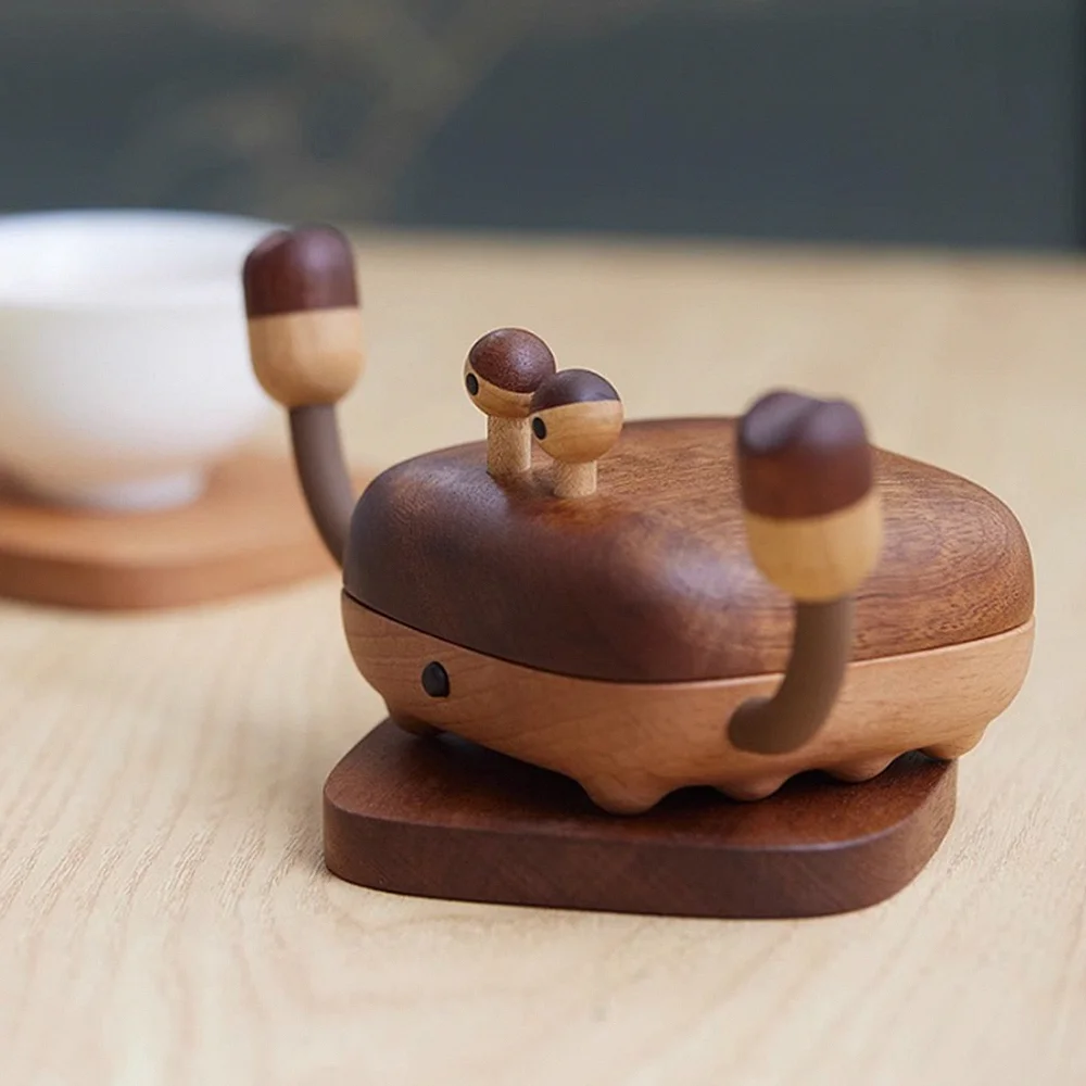 

Small Crab Coaster Solid Wood Holder Japanese Style Heat Resistant Tea Set Insulation Mat Dining Mat Cute Tea Water Cup Mat New