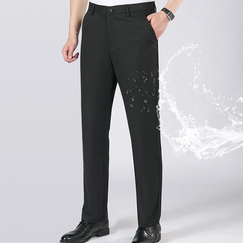 

Мужские весенне-летние костюмные брюки, деловые брюки, быстросохнущие легкие офисные рабочие классические брюки