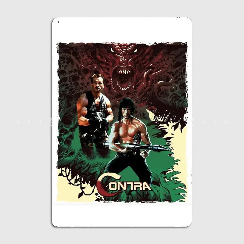 For Men Women Hot Contra Stree tart Nes Arcade Game Poster Metal Plaque Tin Sign Custom Game Club Home Decor Room Wall Decor