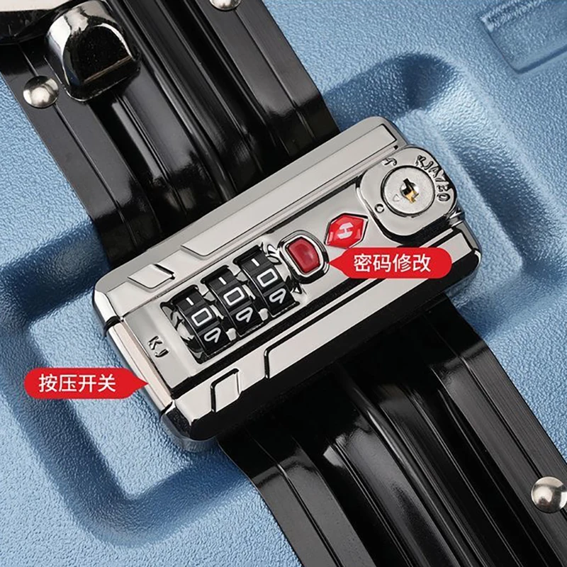 حقيبة سفر متينة ذات سعة كبيرة بإطار من الألومنيوم بعجلة عالمية للرجال والنساء وحقيبة كلمة مرور للسفر للطلاب #5