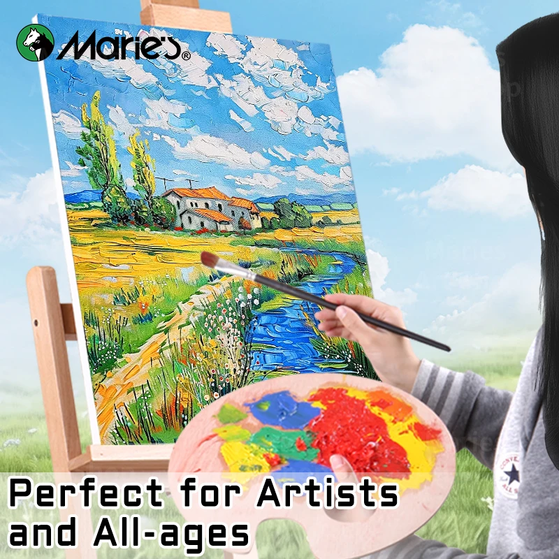 Marie\'s Artists\' Oil Paint Set,12/18 Vibrant Colors,Rich Pigments Oil Based Paint Kit of 12ml/0.4floz Tube for Canvas,Paper