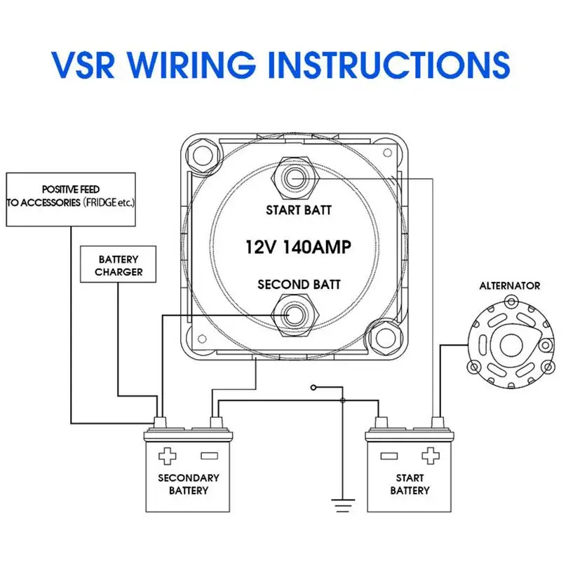 Battery Isolator 12V Battery Relay Marine Isolator Controller Car Battery Controller Dual Battery Voltage Sensing VSR Relay