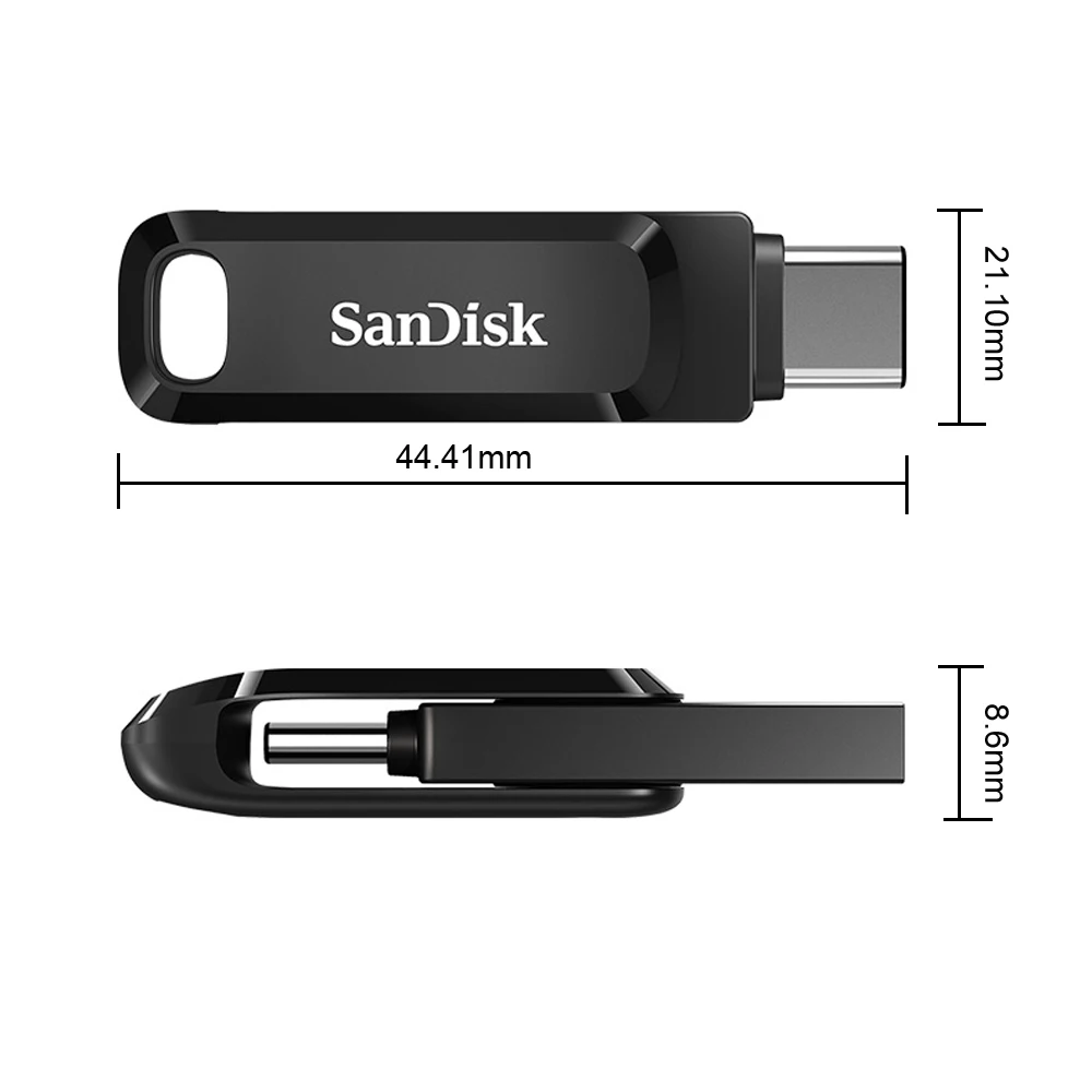 SanDisk OTG Type-C USB 3.2 Gen 1 แฟลชไดรฟ์ 64GB 128G 256GB 512GB Ultra Dual Drive Go USB Type-C U Disk 150-400MB/s สําหรับ PC/Mac