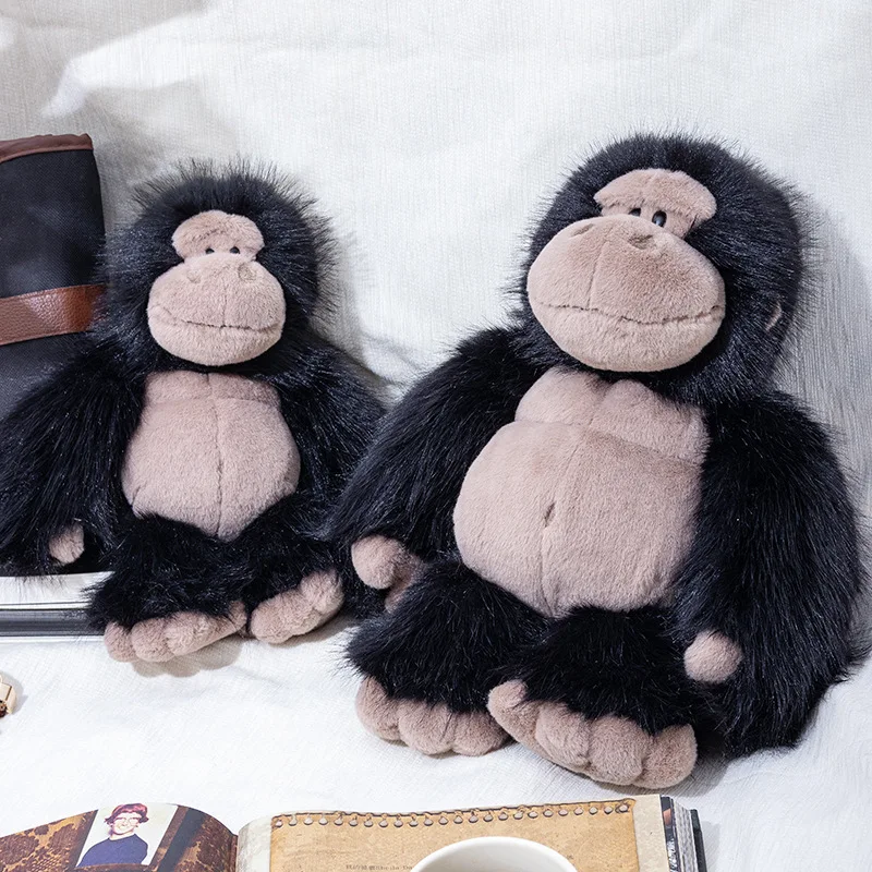 Simulation Chimpanzee Orangutan Plush Toy Soft Fluffy Ape Stuffed Animal Doll Home Sofa Decor Birthday Gift for Kids Boys Girls