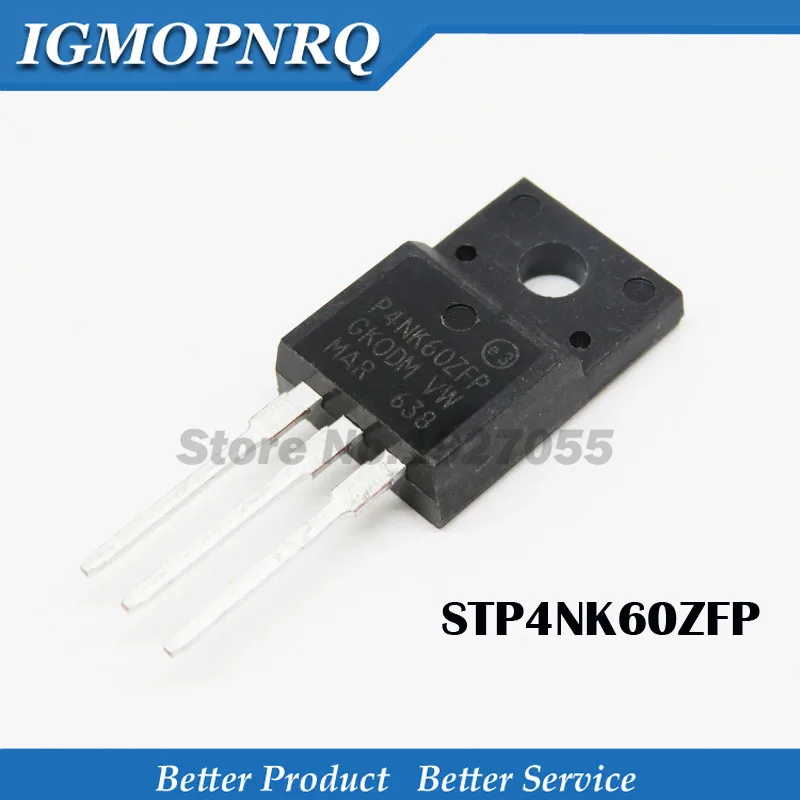 10PCS STP4NK60ZFP TO-220 P4NK60ZFP TO220 STP4NK60 TO-220F 4NK60 new MOS FET transistor