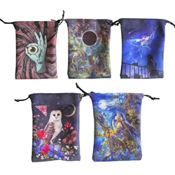 Tarot Card Bag Composite Fleece Drawstring Storage Bag Tarots Storage Bag Rune Dice Bag Jewelry Pouch Party Christmas Gift Pouch