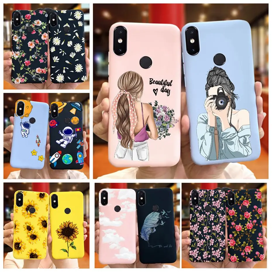 For Xiaomi Mi 8 SE Case Fashion Girl Flower Candy Color Soft Silicone Cover For Xiaomi Mi 8 Lite Phone Cases Mi8 Mi 8 SE Bumper