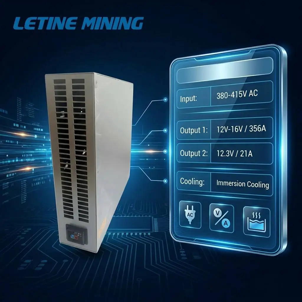 Immersion Cooling Power Supply 12V 16V 356A High Current 380V 415V AC Input for Industrial Server and ASIC Mining