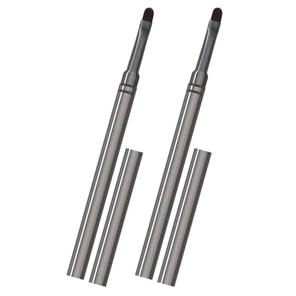 

2 Pcs Nail Art Pen Aluminum Tube Gel Brushes Manicure Drawing Supplies Lightweight Easy to Hold Nail Shop Tools Salon Tool