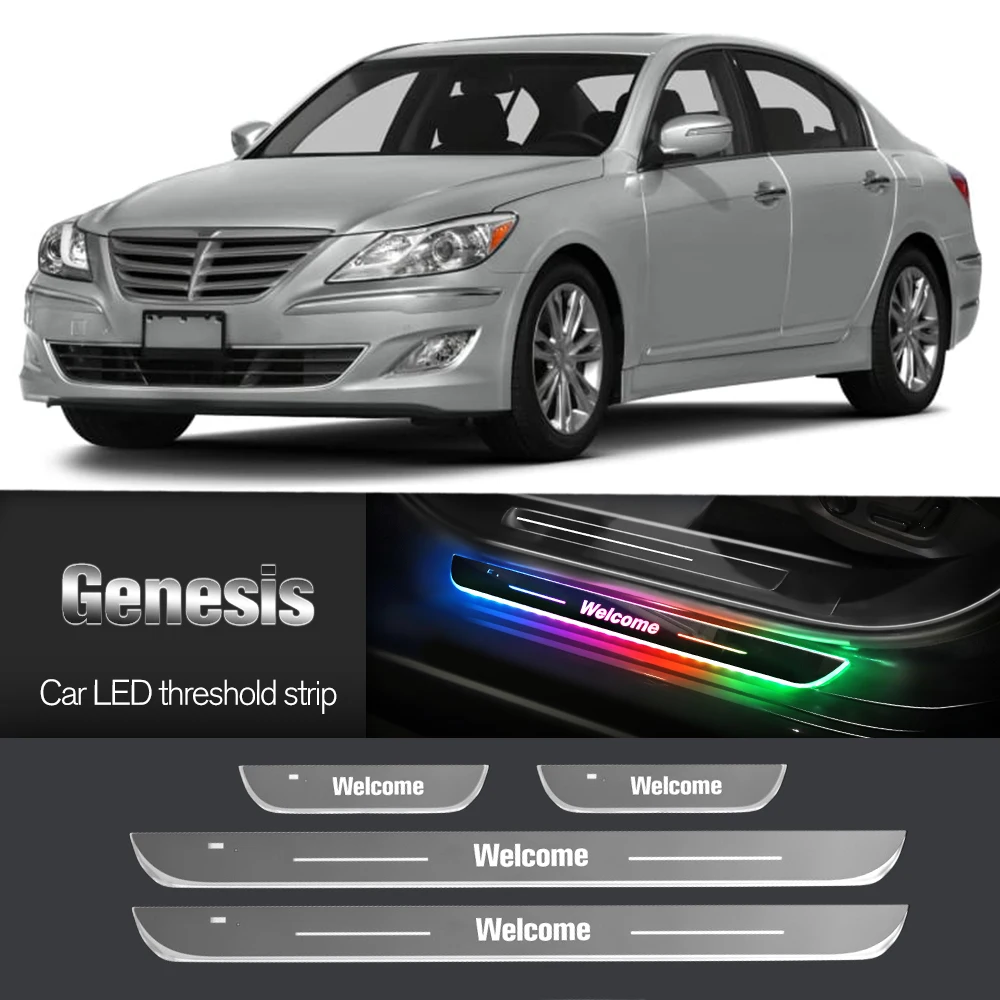 

Car Door Sill Light For Hyundai Genesis 2008-2023 2011 2012 2015 Customized Logo LED Welcome Threshold Pedal Lamp Accessories