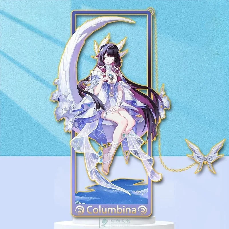 

Columbina Hyposelenia Game Genshin Impact Cosplay Metal Hollow Bookmark Stationery Gift Box Card Role Play Props Accessories