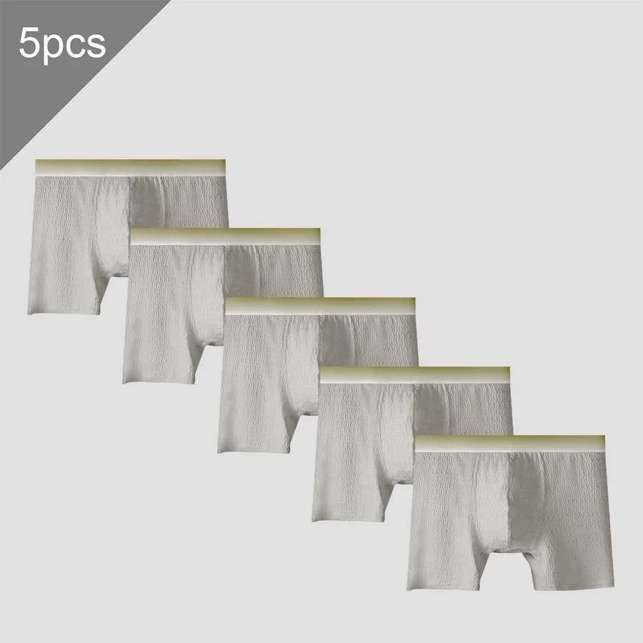 

5PCS Men's pure cotton underwear, anti-leg abrasion, antibacterial, flat Angle, summer thin, extended and enlarged sports shorts