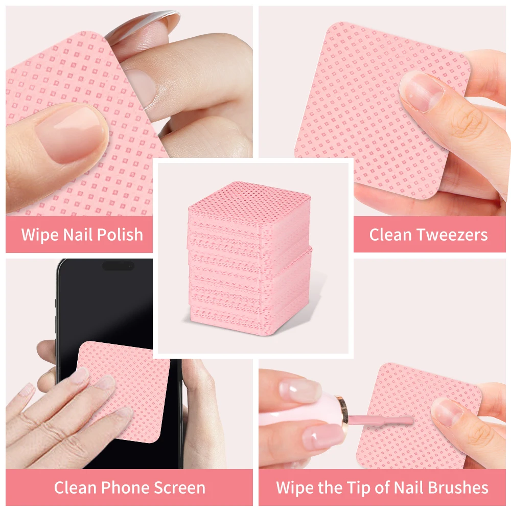 1080 個ネイルクリーニングワイプマニキュア用品不織布ネイルパッド爪ポリッシュリムーバーパッド糸くずの出ないネイルワイプ