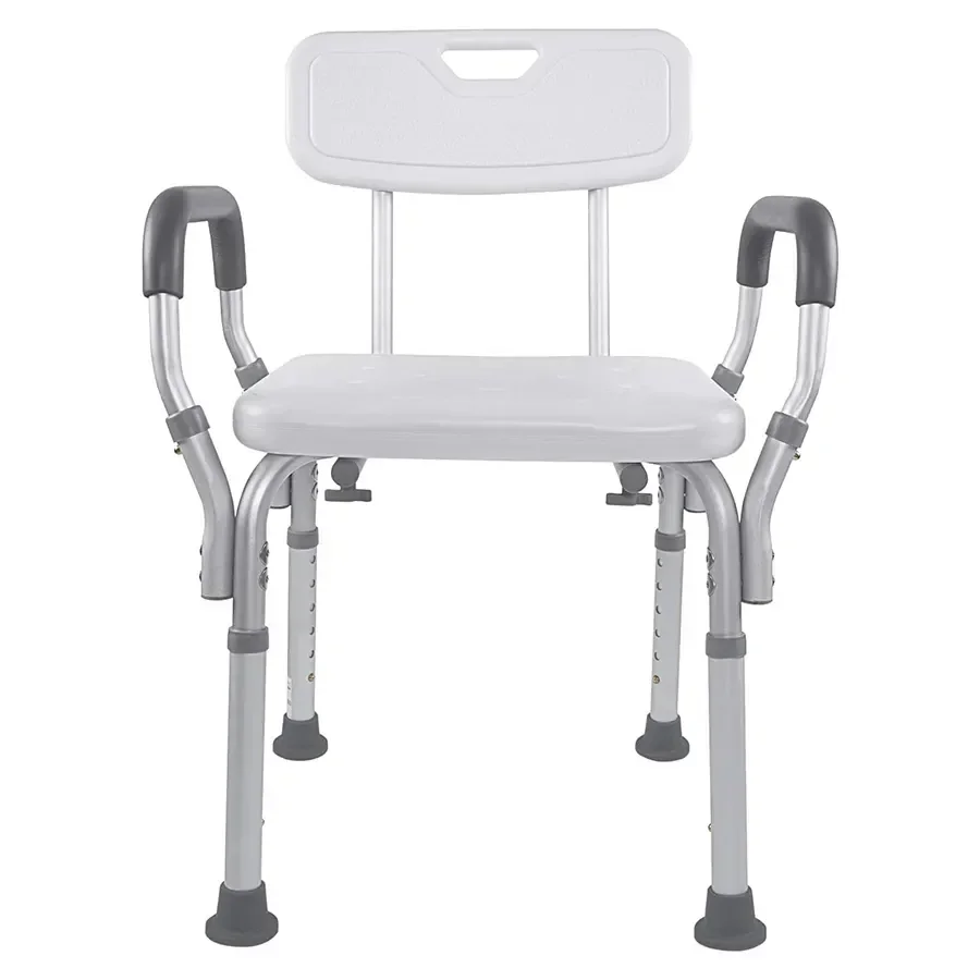 Anti-slip Comfortable Aluminum Shower Bath Toilet Chair Seat for Elderly Disabled Bathtub