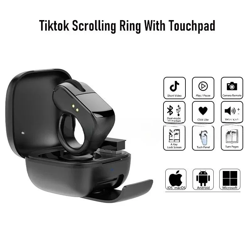 Ring Mouse – Mini Lightweight Rechargeable Bluetooth + 2.4G Dual‑Mode Wearable Controller 5
