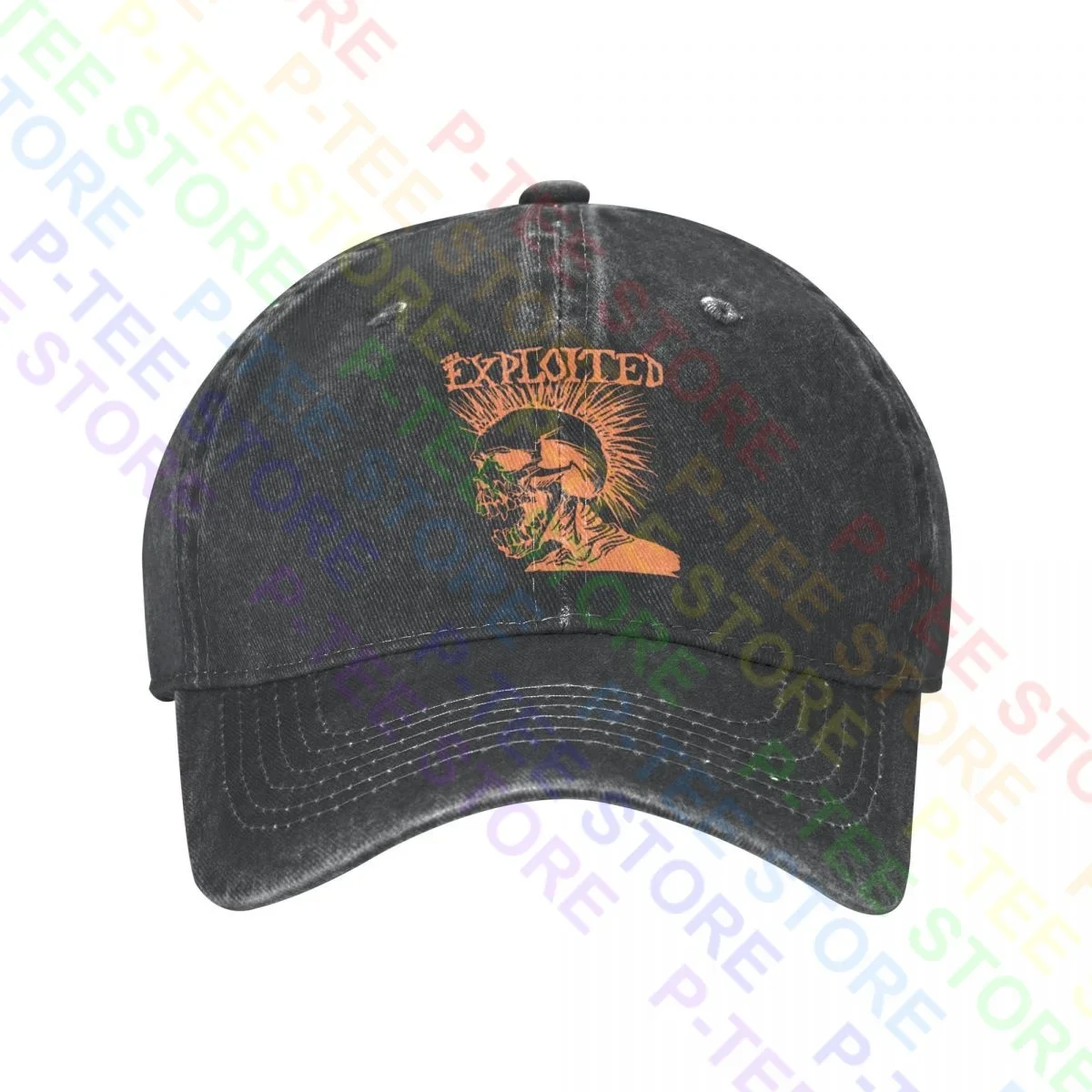 The Exploited Punk Washed Denim Baseball Cap Trucker Hats Pop All-Match